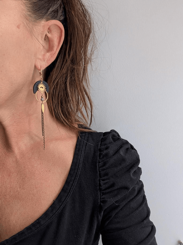 Boucle d'oreille Lune